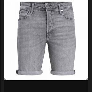 Jack & Jones Men's Light Gray Denim Shorts